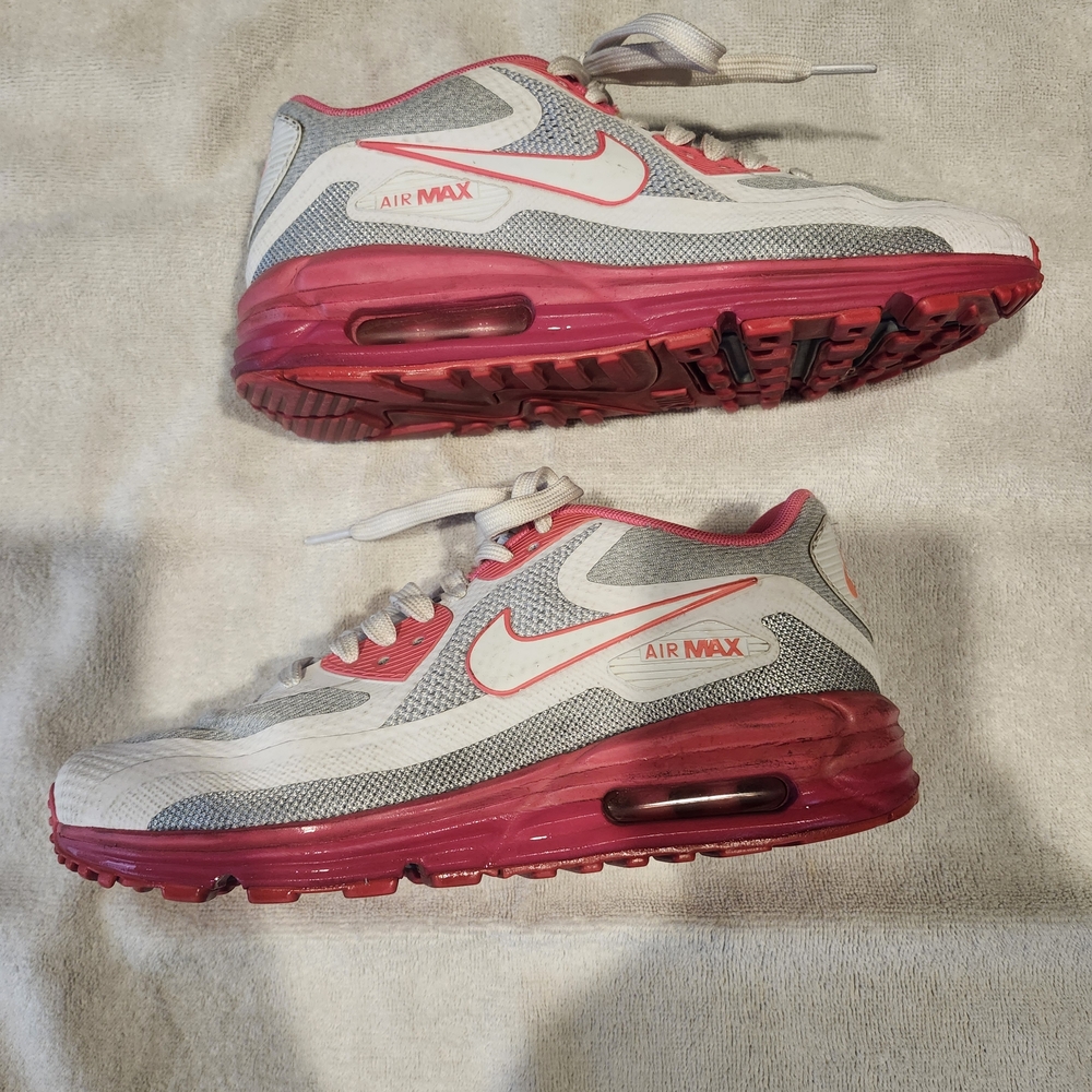 Nike Air Max Gray and Pink Athletic Shoes
